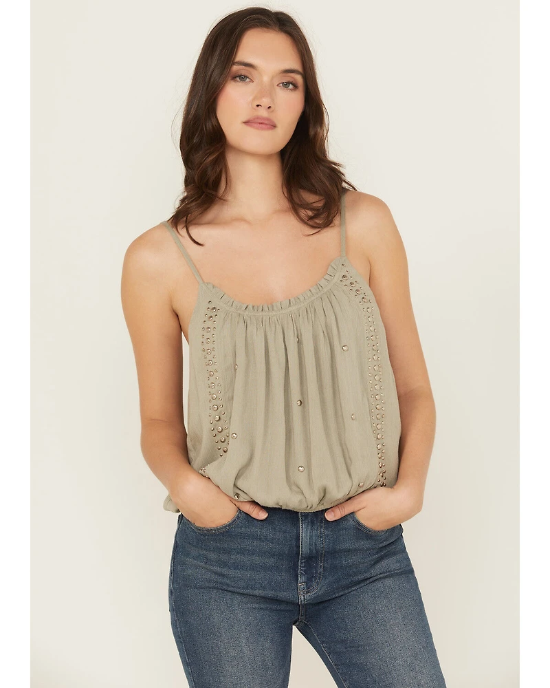 Rock & Roll Denim Women's Studded Elastic Hem Cami