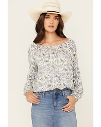 Wild Moss Women's Paisley Print Long Sleeve Top