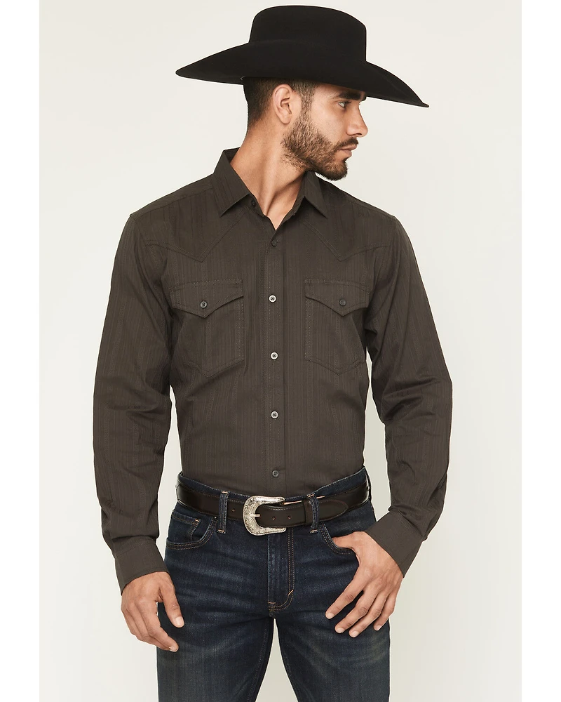 Cody James Black 1978™ Men's Cluny Tonal Striped Long Sleeve Button-Down Western Shirt