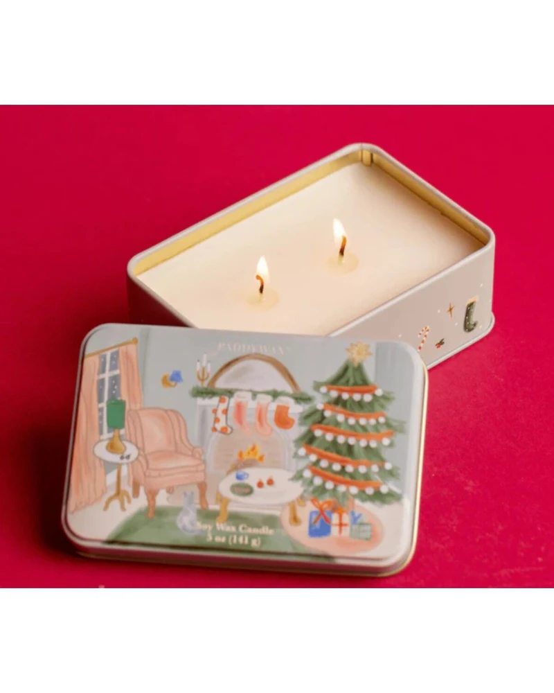 Paddywax Illustrated Holiday 5oz Candle Tin