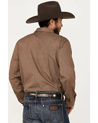 Gibson Trading Co Men's Railway Striped Print Long Sleeve Snap Western Shirt