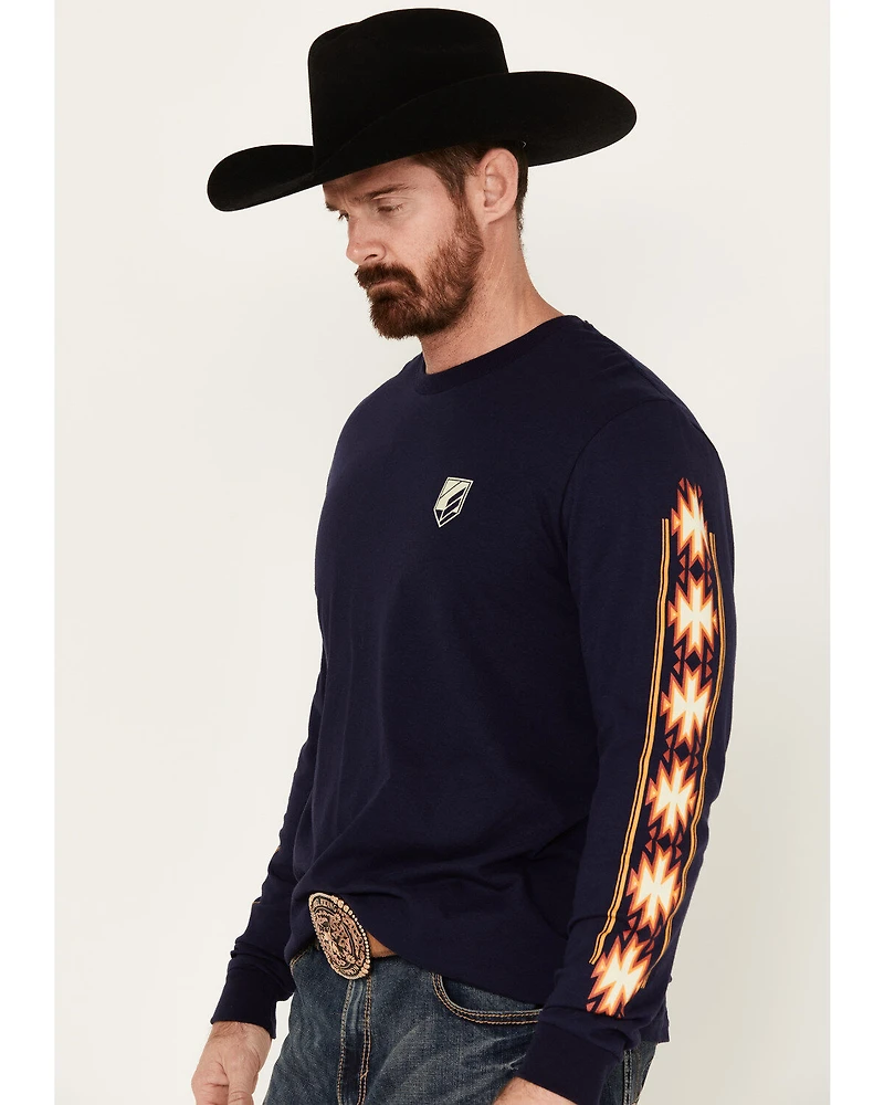 RANK 45® Men's Southwestern Print Long Sleeve Graphic T-Shirt