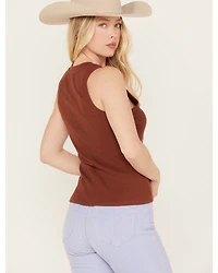 White Crow Women's Hey Cowboy Ribbed Graphic Tank