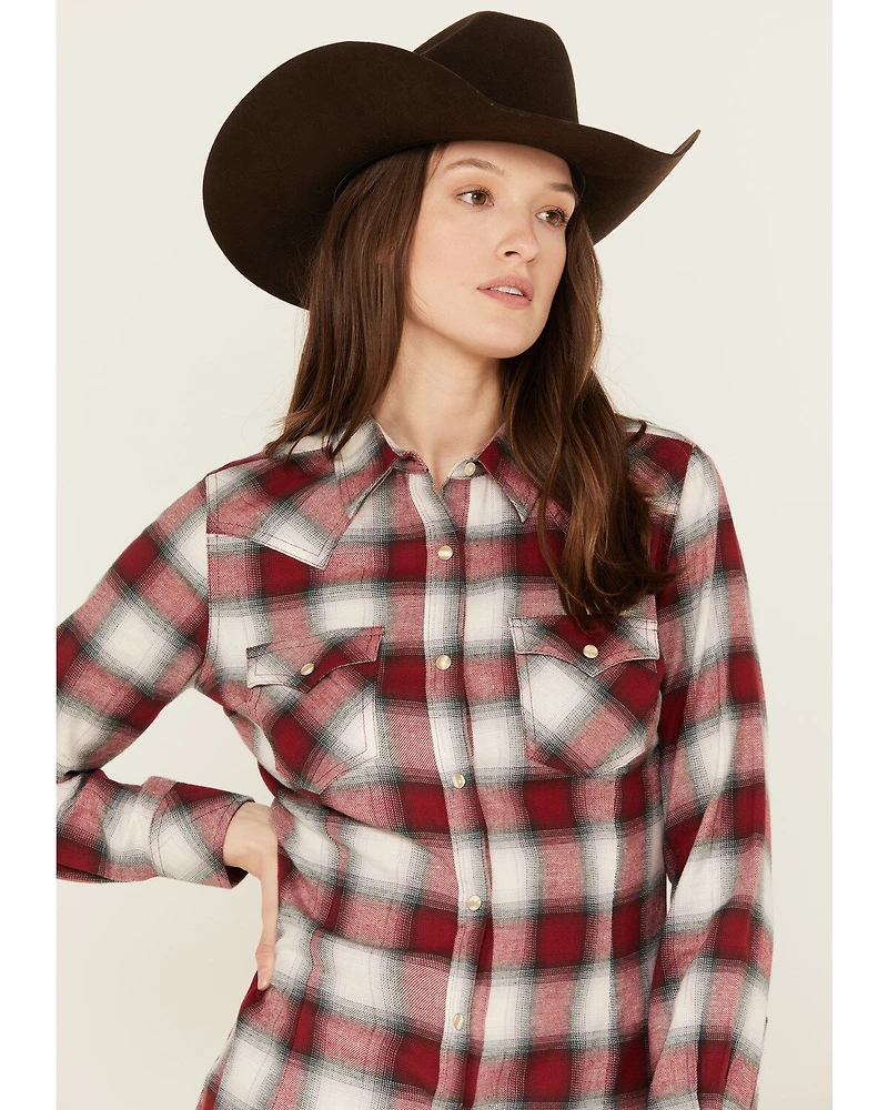 Wrangler Retro Women's Boot Barn Exclusive Long Sleeve Snap Western Flannel Shirt