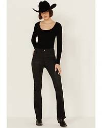 Vibrant Denim Women's Rhinestone High Rise Bootcut Jeans