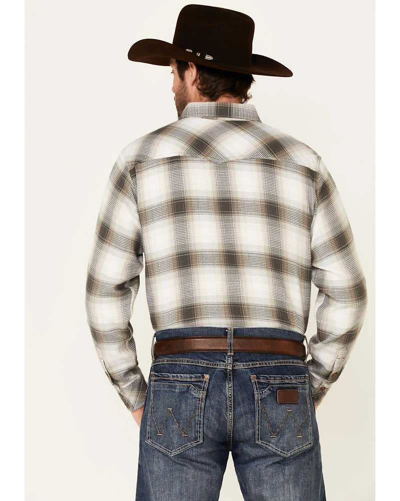 Ariat Men's Hickory Retro Large Plaid Thermal Long Sleeve Button Down Western Shirt