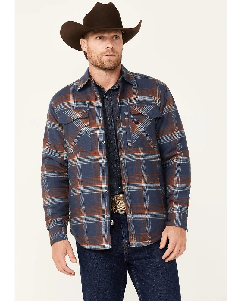 Dakota Grizzly Men's Quilted Tobias Ripstop Plaid Print Snap Flannel Jacket