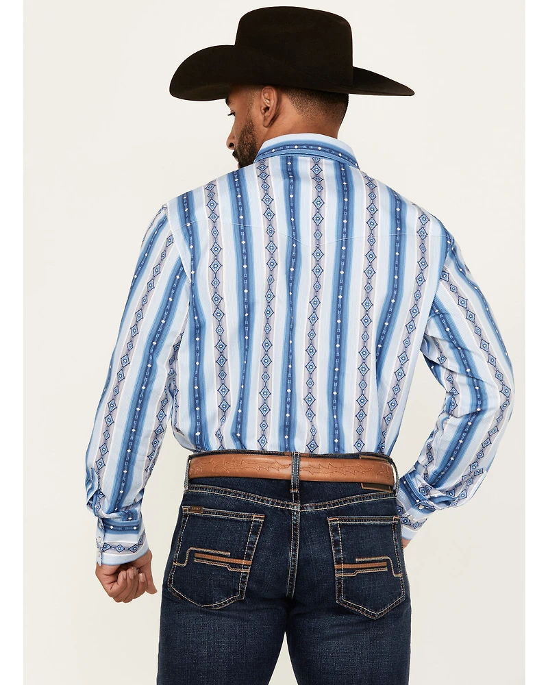 Wrangler Men's Checotah Southwestern Print Long Sleeve Snap Western Shirt