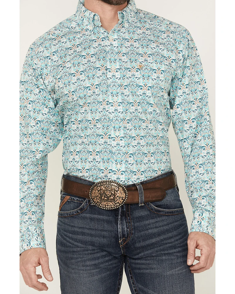 Ariat Men's Jerome Paisley Print Long Sleeve Button-Down Western Shirt
