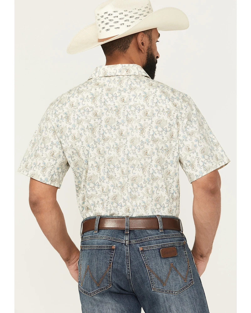 Gibson Trading Co Men's Groovey Floral Print Short Sleeve Button-Down Western Shirt