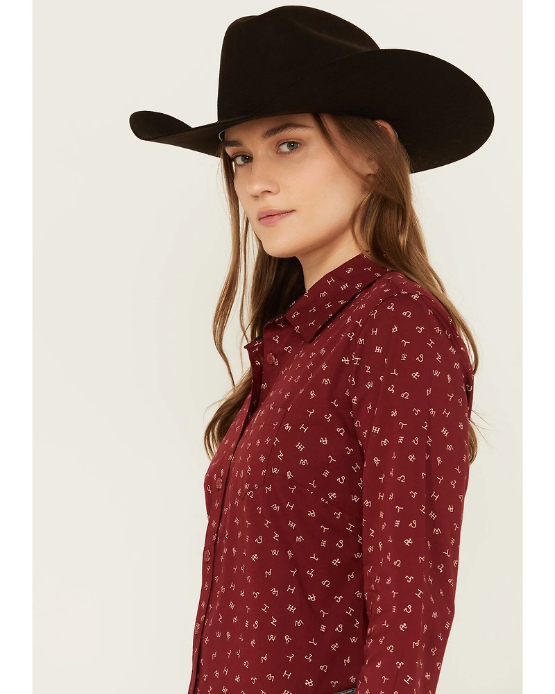 Ariat Women's Conversation Print Long Sleeve Button-Down Western Shirt
