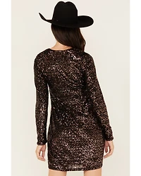 Shyanne Women's Sequins Long Sleeve Mini Dress