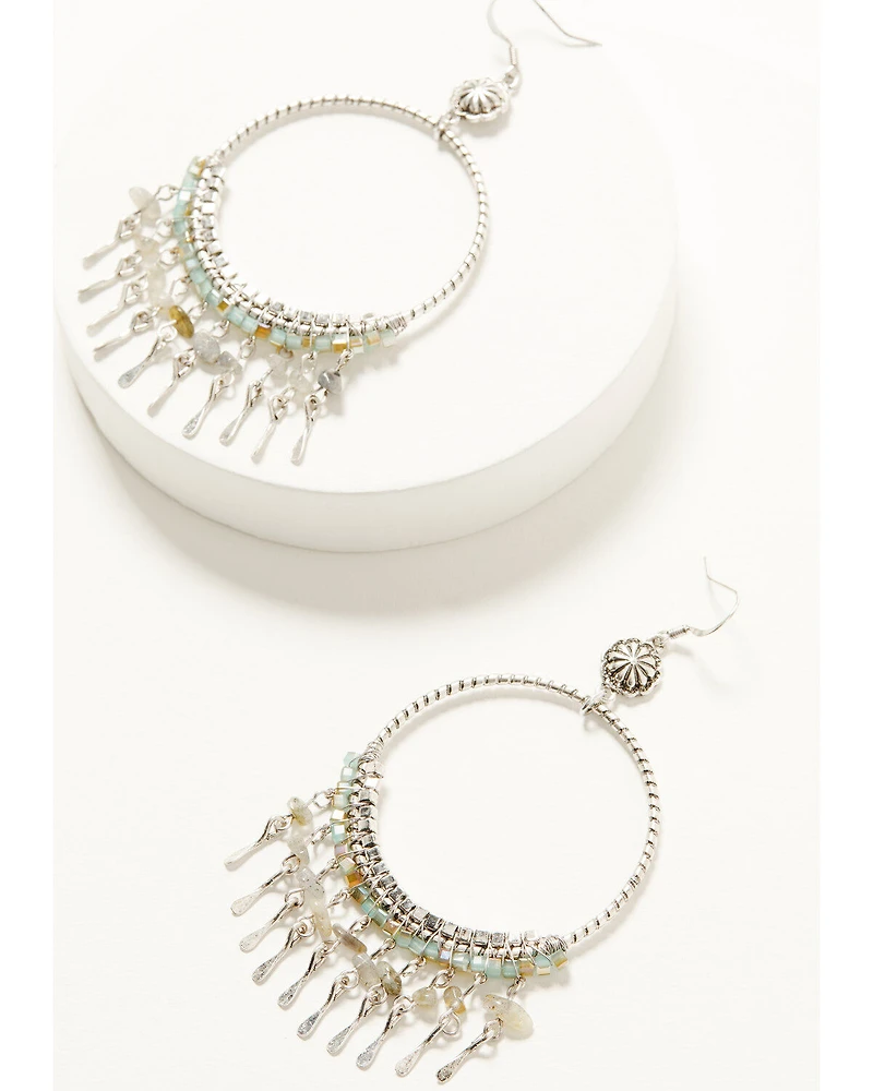 Shyanne Women's Soleil Silver Hoop Earrings