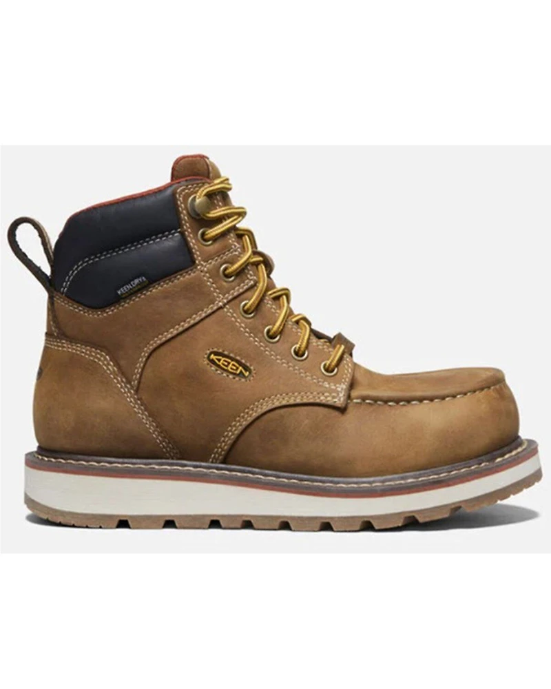 Keen Women's Cincinnati 6" Lace-Up Waterproof Wedge Work Boots - Carbon Fiber Toe