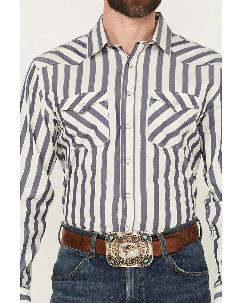 Panhandle Men's Striped Long Sleeve Pearl Snap Western Shirt