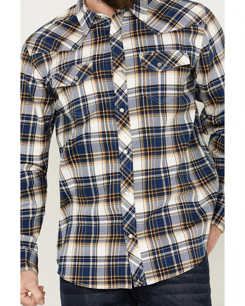 Cody James Men's FR Plaid Print Long Sleeve Snap Midweight Work Shirt