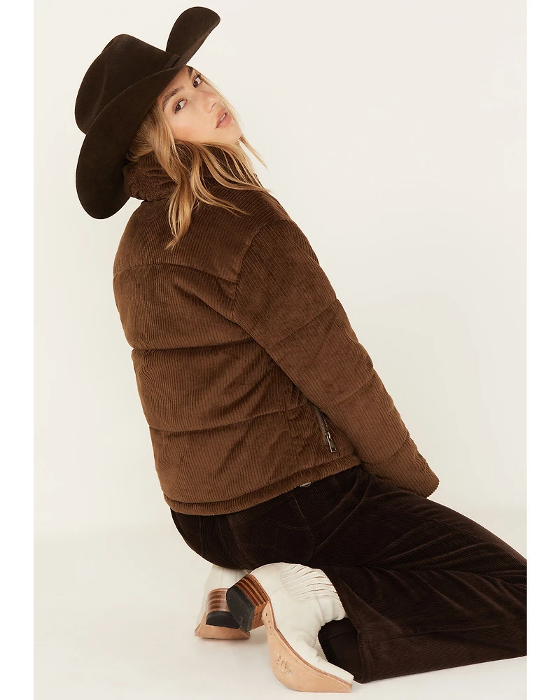 Cleo + Wolf Women's Quilted Corduroy Puffer Jacket