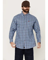 Ariat Men's FR Sierra Plaid Print Long Sleeve Button-Down Work Shirt