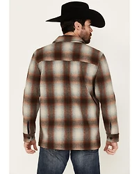 Pendleton Men's Lawson Ombre Plaid Print Long Sleeve Button-Down Shirt Jacket