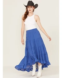 Wild Moss Women's Embroidered High-Low Skirt