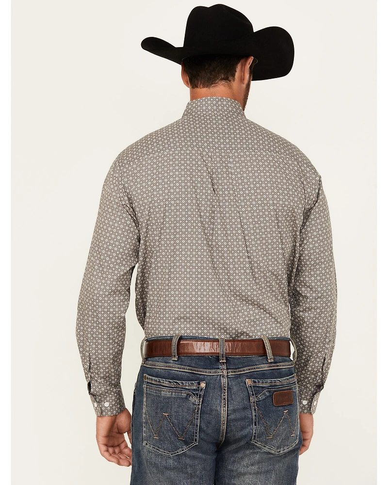 Cinch Men's Geo Print Long Sleeve Button-Down Western Shirt
