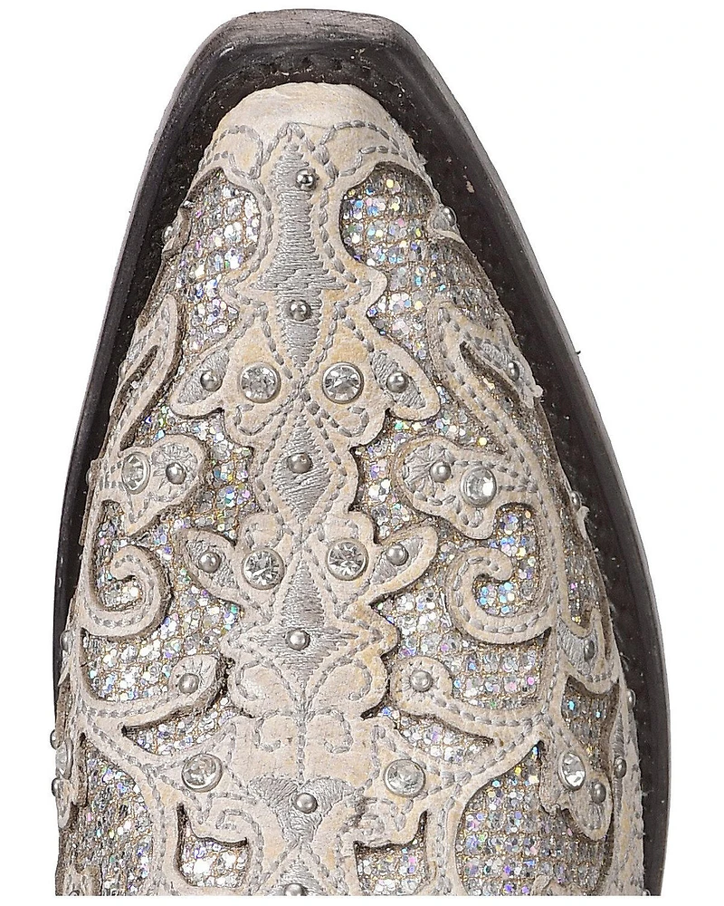 Corral Women's White Glitter Inlay Western Boots
