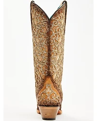 Corral Women's Saddle Glitter Overlay Triad Western Boots - Snip Toe