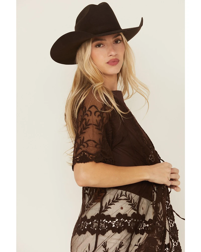 Shyanne Women's Embroidered Mesh Kimono
