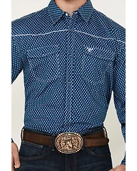 Cowboy Hardware Men's Fleur de Print Long Sleeve Pearl Snap Western Shirt