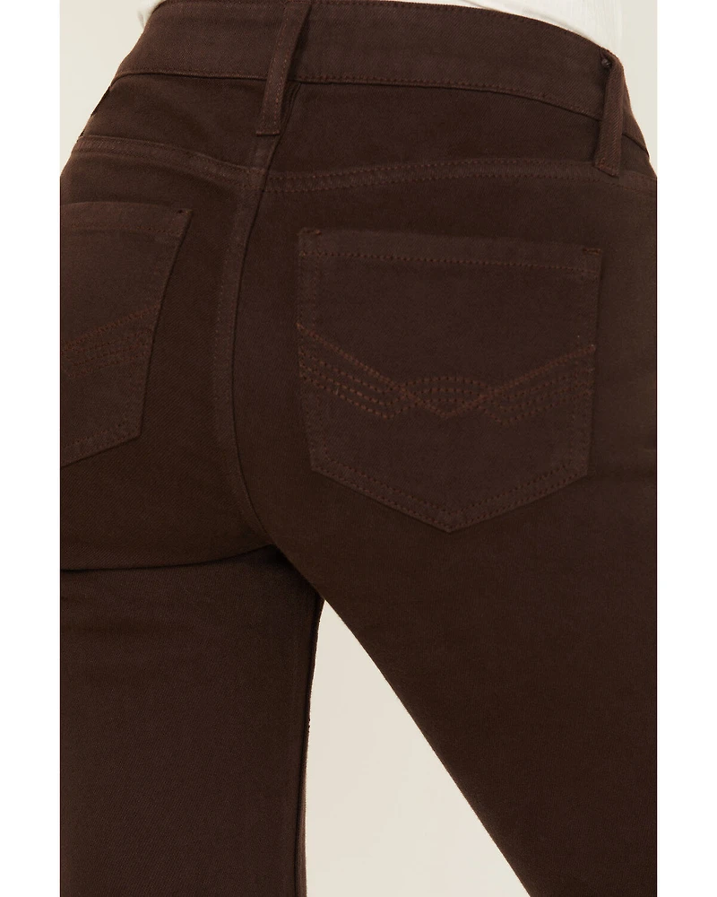 Idyllwind Women's Coffee Bean Mid Rise Rebel Fringe Bootcut Jeans