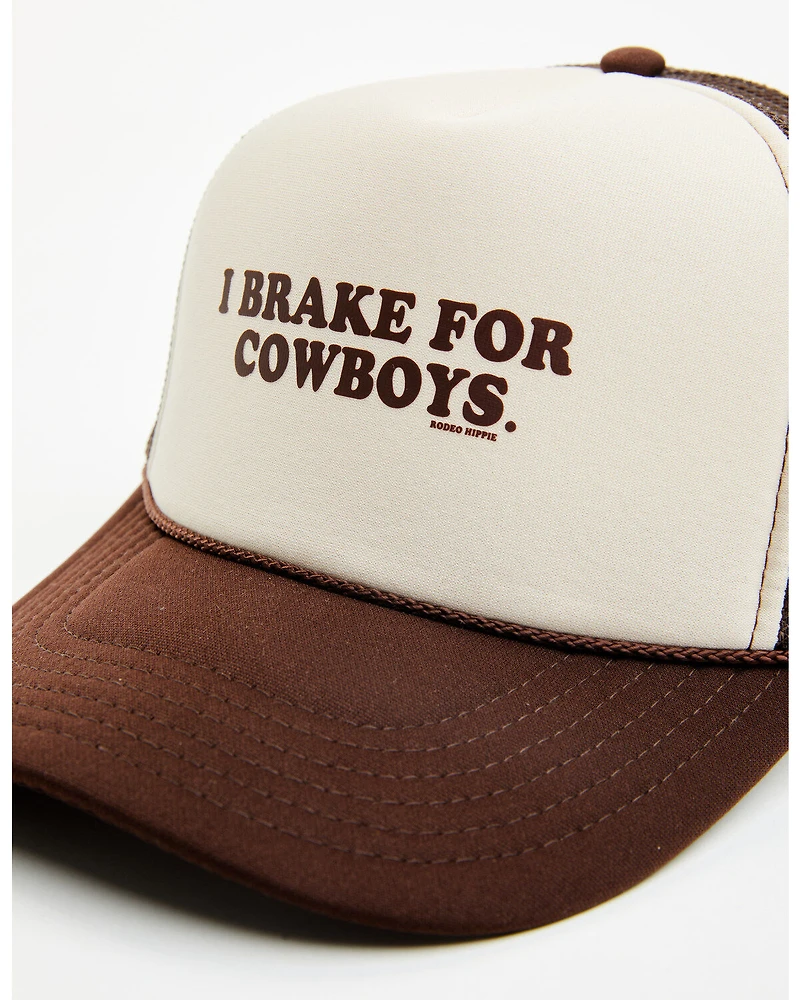 Rodeo Hippie Women's I Brake For Cowboys Trucker Cap
