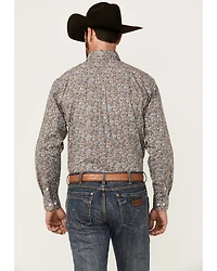 Rough Stock by Panhandle Men's Paisley Print Long Sleeve Button-Down Stretch Western Shirt