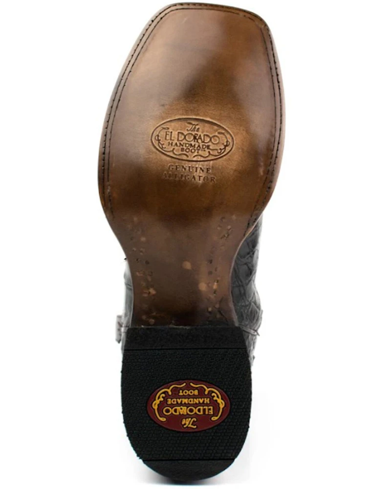 El Dorado Men's American Alligator Exotic Western Boots - Broad Square Toe