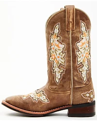 Laredo Women's Flower Inlay Western Performance Boots - Broad Square Toe