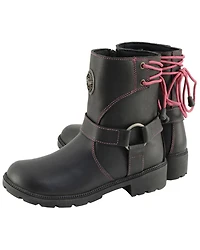 Milwaukee Leather Women's Lace-Up Motorcycle Boots - Round Toe