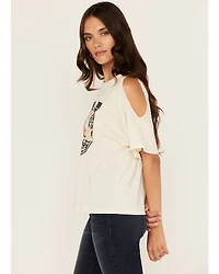 White Crow Women's Raise Hell Cold Shoulder Short Sleeve Graphic Tee