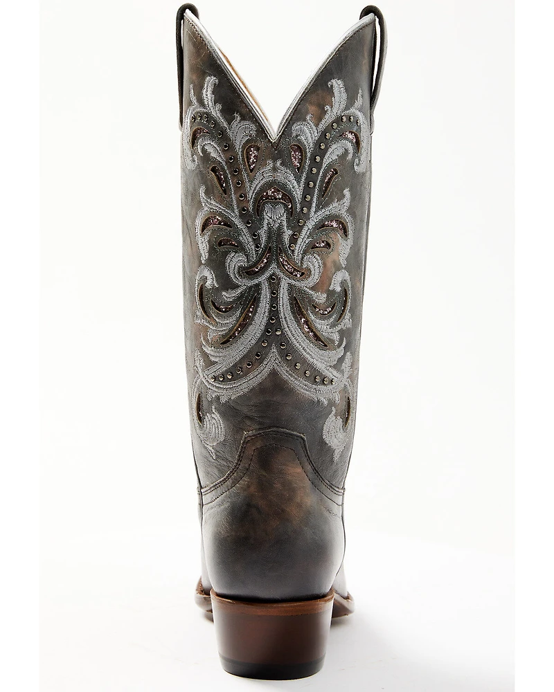 Shyanne Women's Iona Floral Studded Western Boots - Snip Toe