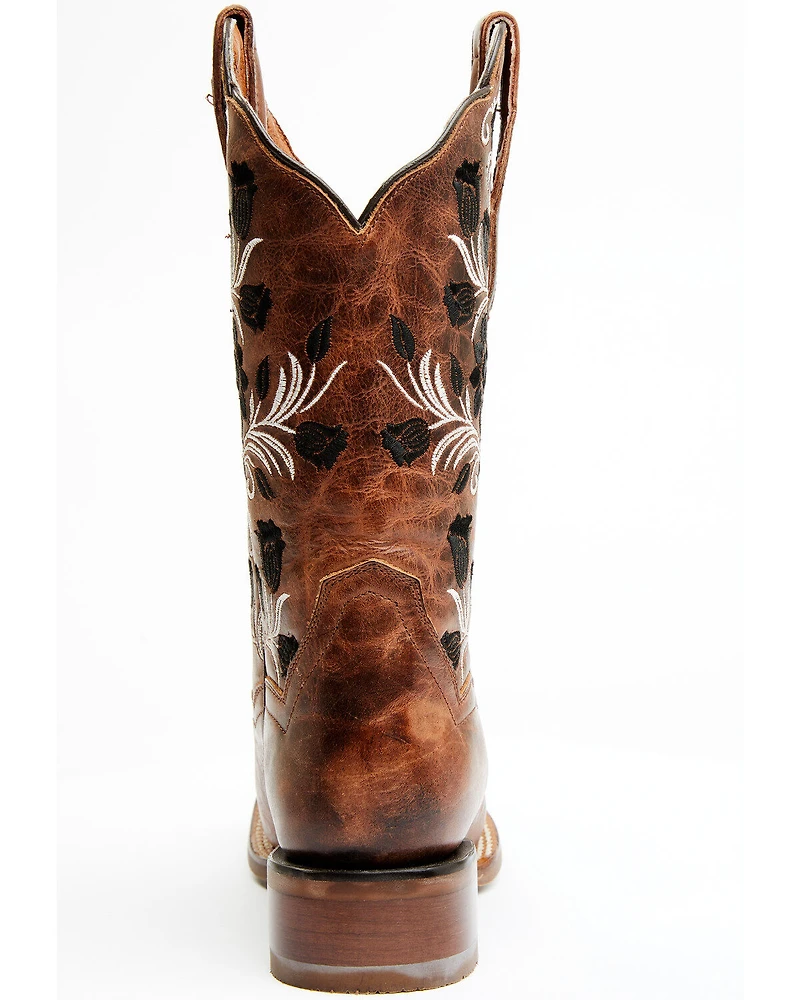 Dan Post Women's Athena Floral Embroidered Western Performance Boots - Broad Square Toe