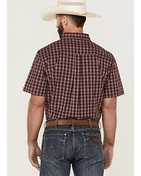 RANK 45® Men's Pick Up Small Plaid Print Short Sleeve Button-Down Western Shirt