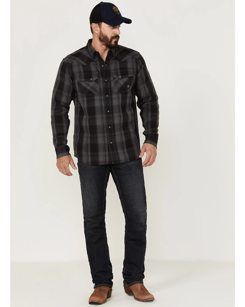 Ariat Men's Harrold Plaid Long Sleeve Snap Western Flannel Shirt
