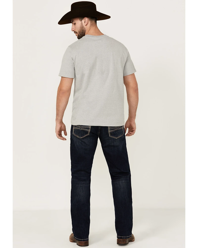 Hooey by Rock & Roll Denim Men's Double Barrel Dark Wash Relaxed Stack Bootcut Reflex Stretch Jeans