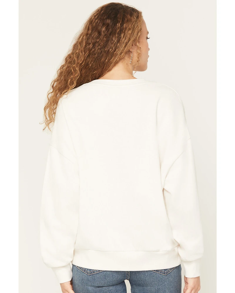 White Crow Women's Stay Wild Horse Print Crewneck Sweatshirt