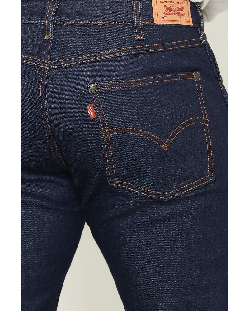 Levi’s Men’s 557 Rocky Rinse Dark Wash Western Straight Denim Jeans