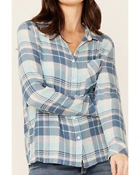 North River Women's Crinkle Ryn Plaid Shirt