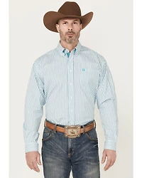 Cinch Men's Striped Long Sleeve Button-Down Stretch Western Shirt