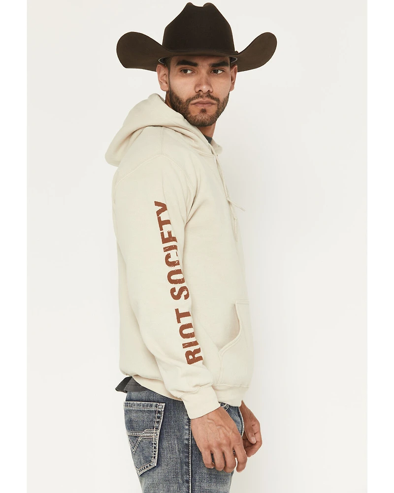 Riot Society Men's Bull Skull Embroidered Hooded Sweatshirt