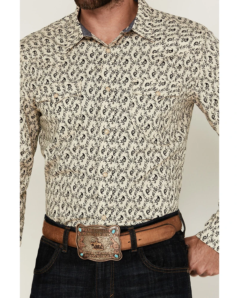 Cody James Men's Gravity Paisley Print Long Sleeve Snap Western Shirt
