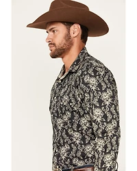 Rock & Roll Denim Men's Floral Print Long Sleeve Snap Stretch Western Shirt