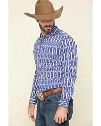 Rock & Roll Denim Men's Ikat Southwestern Print Long Sleeve Western Shirt