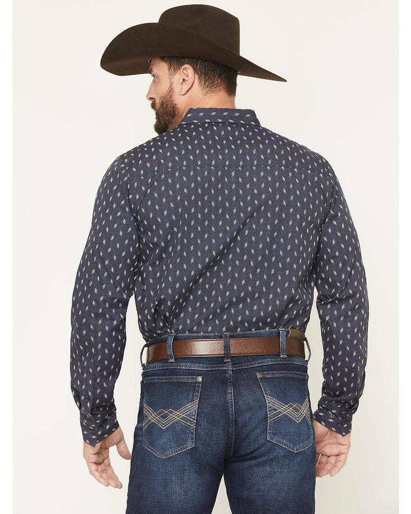 Gibson Trading Co Men's Zig Zag Geo Print Long Sleeve Button-Down Western Shirt